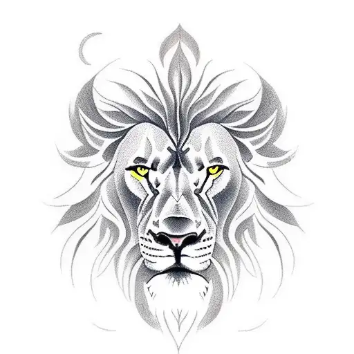 helios with lion.  tattoo design idea