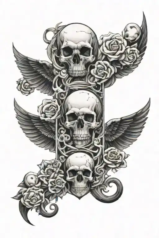 osiris sleeve tattoo surronded by skulls  tattoo design idea
