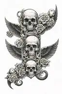 osiris sleeve tattoo surronded by skulls  tattoo design idea