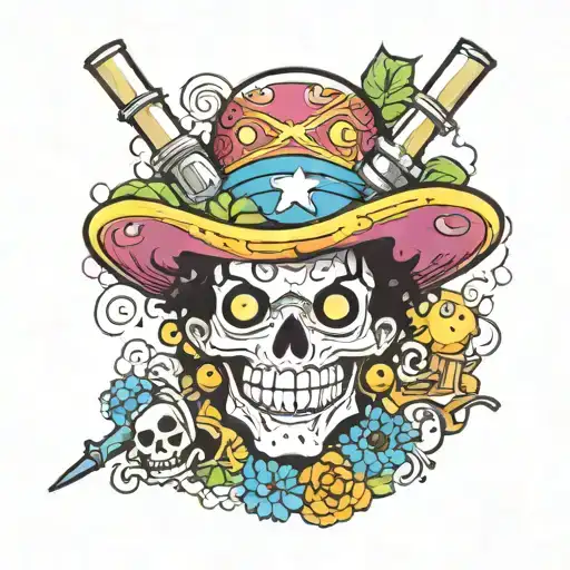 brook from one piece tattoo design idea