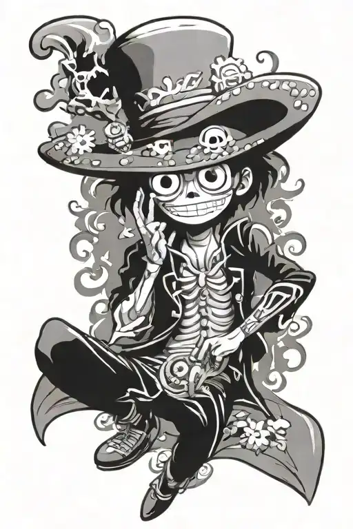 brook from one piece tattoo design idea