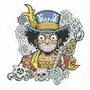 brook from one piece tattoo design idea