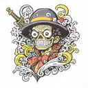 brook from one piece tattoo design idea