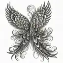 angel wings made of peacock feathers tattoo design idea