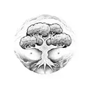 Yggdrasil tree with world serpent tattoo design idea