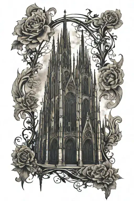 gothic cathedral  tattoo design idea