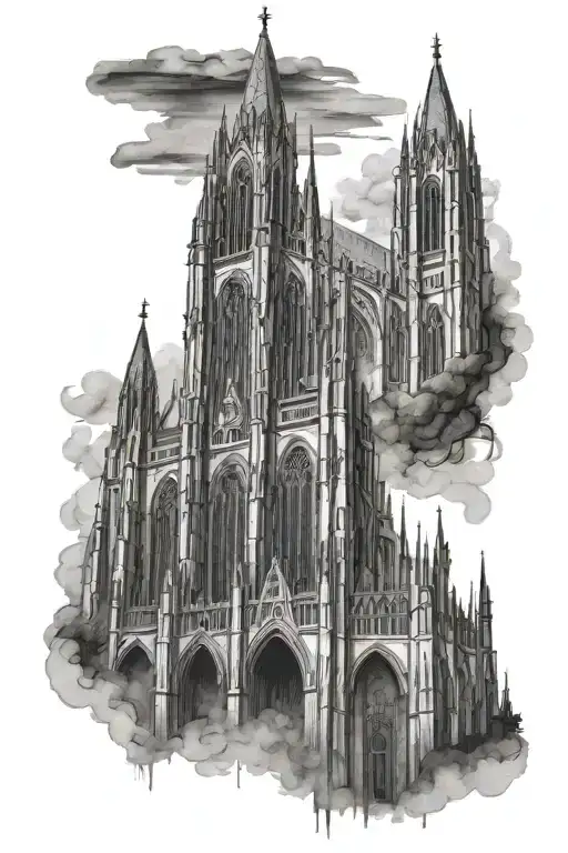 gothic cathedral  tattoo design idea