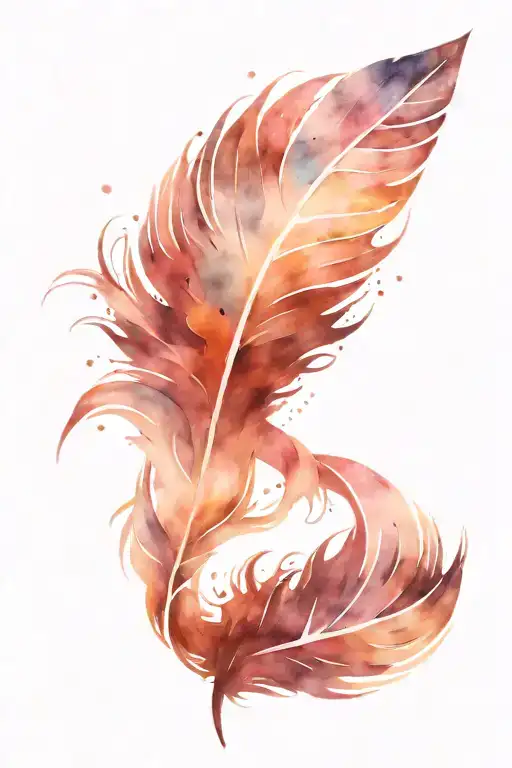 Cursive letter S and feather transforming tattoo design idea