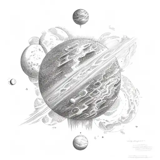 The universe in a sphere tattoo design idea