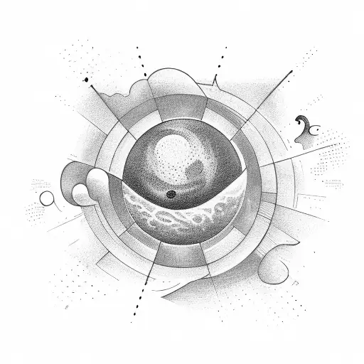 The universe in a sphere tattoo design idea