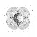 The universe in a sphere tattoo design idea