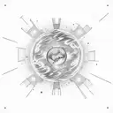 The universe in a sphere tattoo design idea