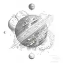 The universe in a sphere tattoo design idea
