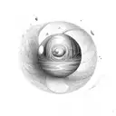 The universe in a sphere tattoo design idea