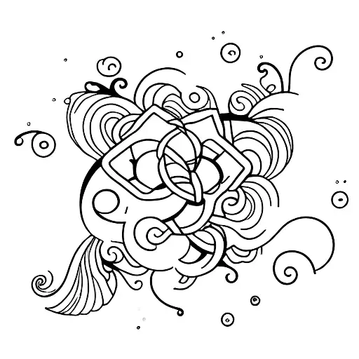 some lines that go around the arm representing waves and flowers. integrating the year 2006, and a coffee cup tattoo design idea