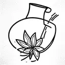 a broken vase rebuilt with tape and band aid and very beautiful flowers in it tattoo design idea