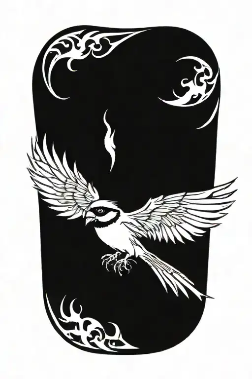 Shrike on Fire tattoo design idea