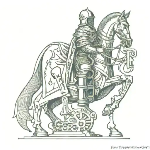Knight chess piece with plague tattoo design idea