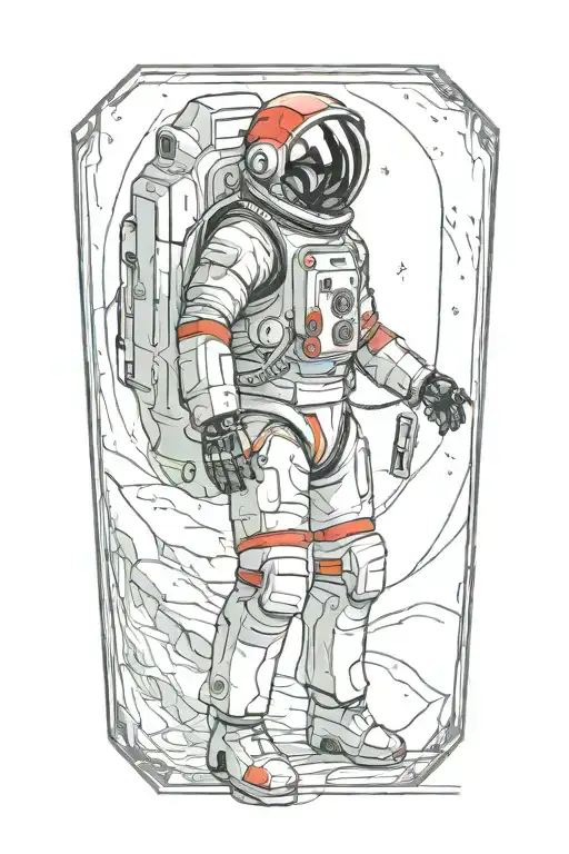 Red Rising Space man tattoo design idea