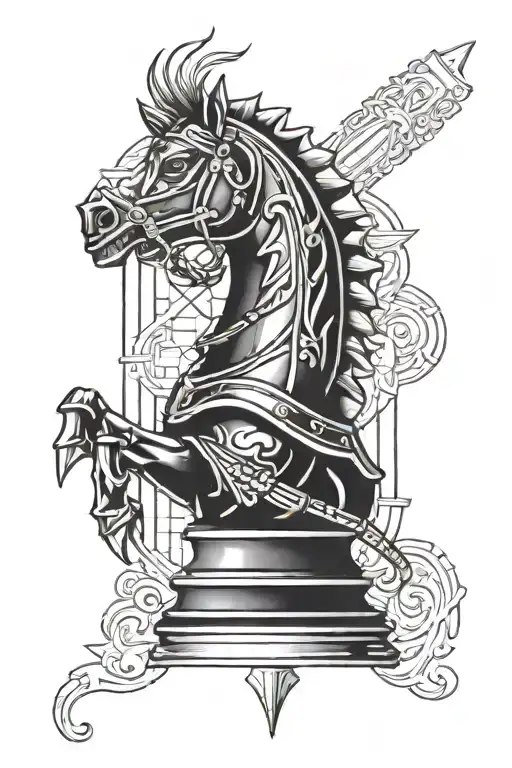 Knight Chess piece tattoo design idea