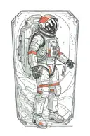 Red Rising Space man tattoo design idea