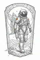 Red Rising Space man tattoo design idea
