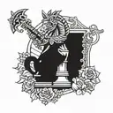 Knight Chess piece tattoo design idea