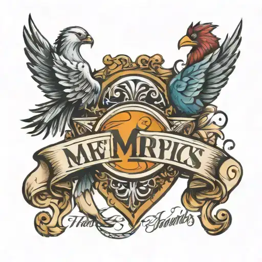 2 kids maverick and Memphis name tattoo tattoo design idea