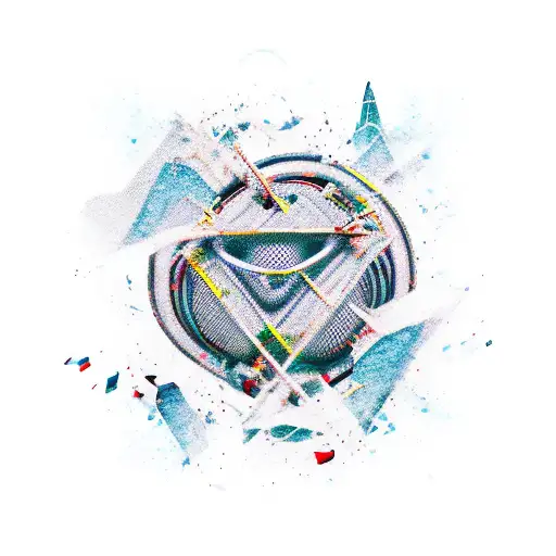 rock in roll and mitology tattoo design idea