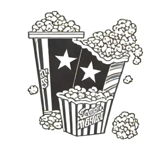 popcorn and marvel cinematic universe tattoo design idea