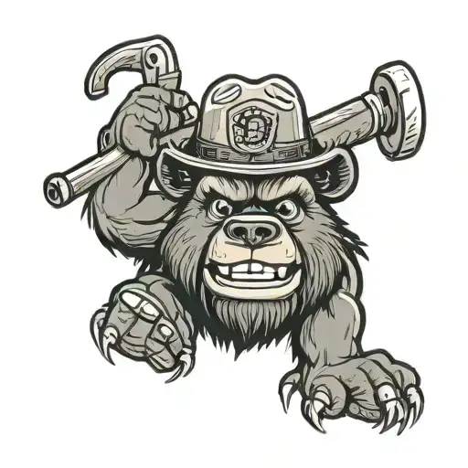 Smokey the bear muscles  tattoo design idea
