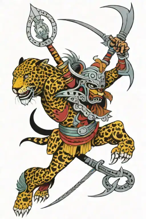 belizean jaguar warrior tattoo design idea