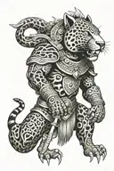 belizean jaguar warrior tattoo design idea