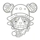one piece luffy's hat and chopper's hat tattoo design idea