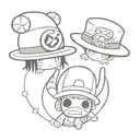 one piece luffy's hat and chopper's hat tattoo design idea