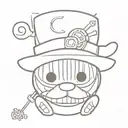 one piece luffy's hat and chopper's hat tattoo design idea