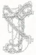 chain broken by a cross tattoo design idea