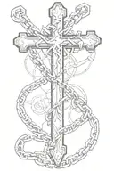 chain broken by a cross tattoo design idea