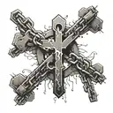 chain broken by a cross tattoo design idea