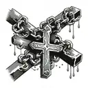 chain broken by a cross tattoo design idea