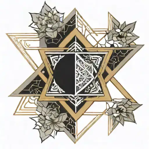 Star of David geometric mandala design tattoo design idea