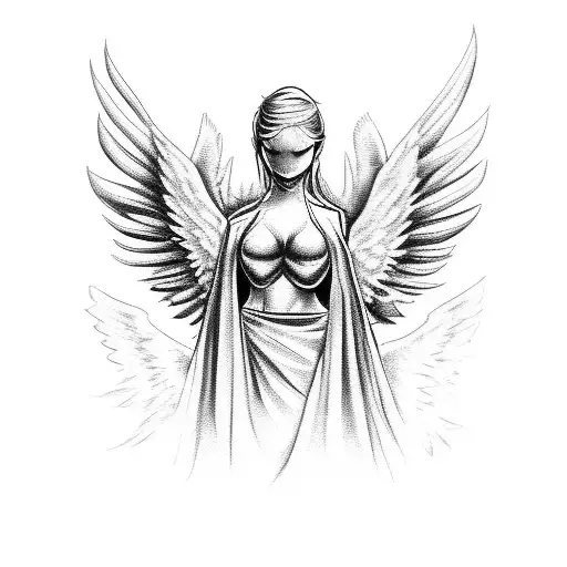 Angel fighting darkness  tattoo design idea