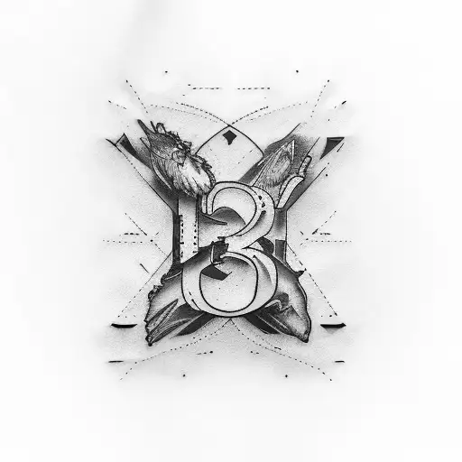 shoulder tattoo with number 23 and word Max tattoo design idea