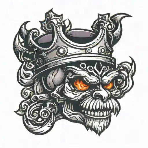 haert fire crown  tattoo design idea
