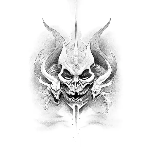 Tattoo Flash Single Sheet Print Grim Reaper SKull Satan Devil Star 11” X  14” | eBay