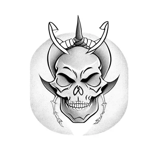 devil dancing with a skeleton tattoo design idea