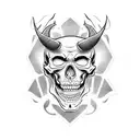 devil dancing with a skeleton tattoo design idea