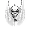 devil dancing with a skeleton tattoo design idea