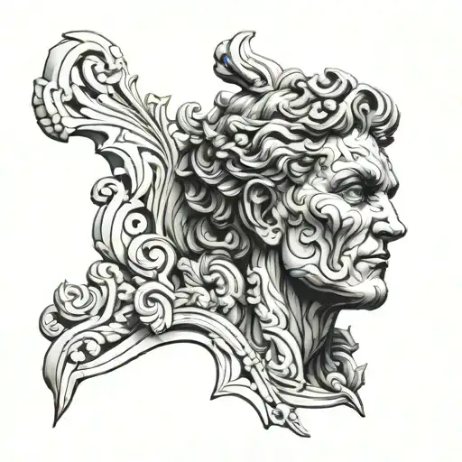 man is both sculptor and marble tattoo design idea