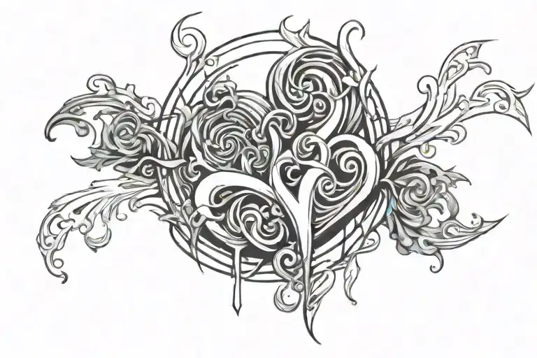 soul true love abstract concept art piece tattoo design idea